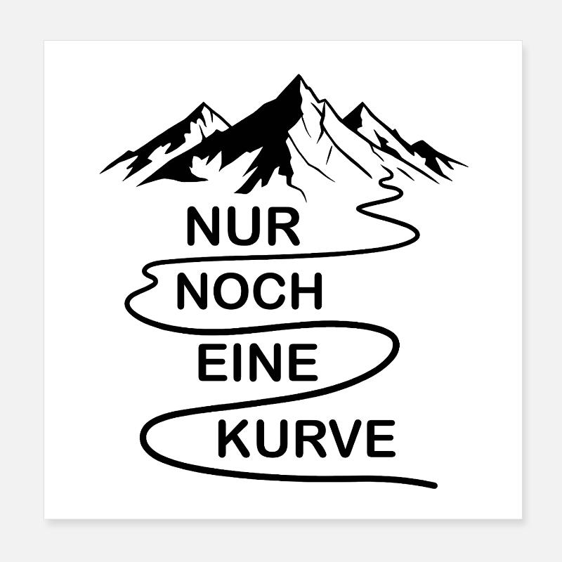 Juste une courbe de plus : drôles de montagnes et de montagnes alpines Poster 20 x 20 cm