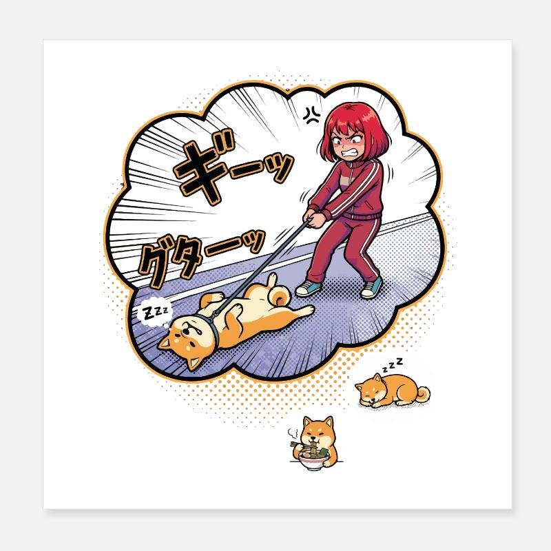Propriétaire en colère vs Chien endormi Poster 20 x 20 cm