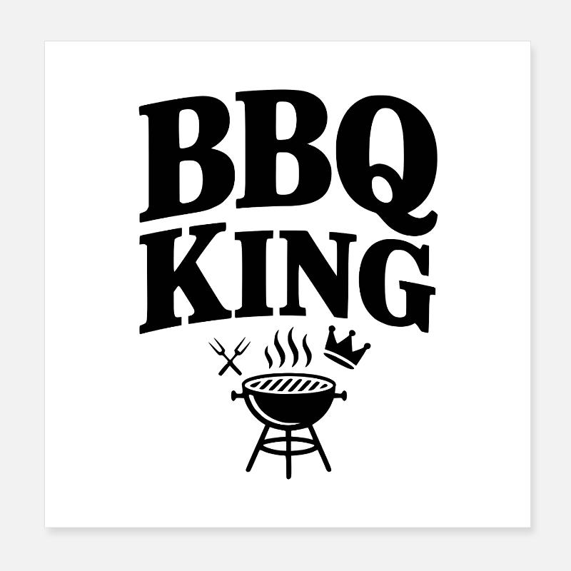 BBQ king Poster 20 x 20 cm