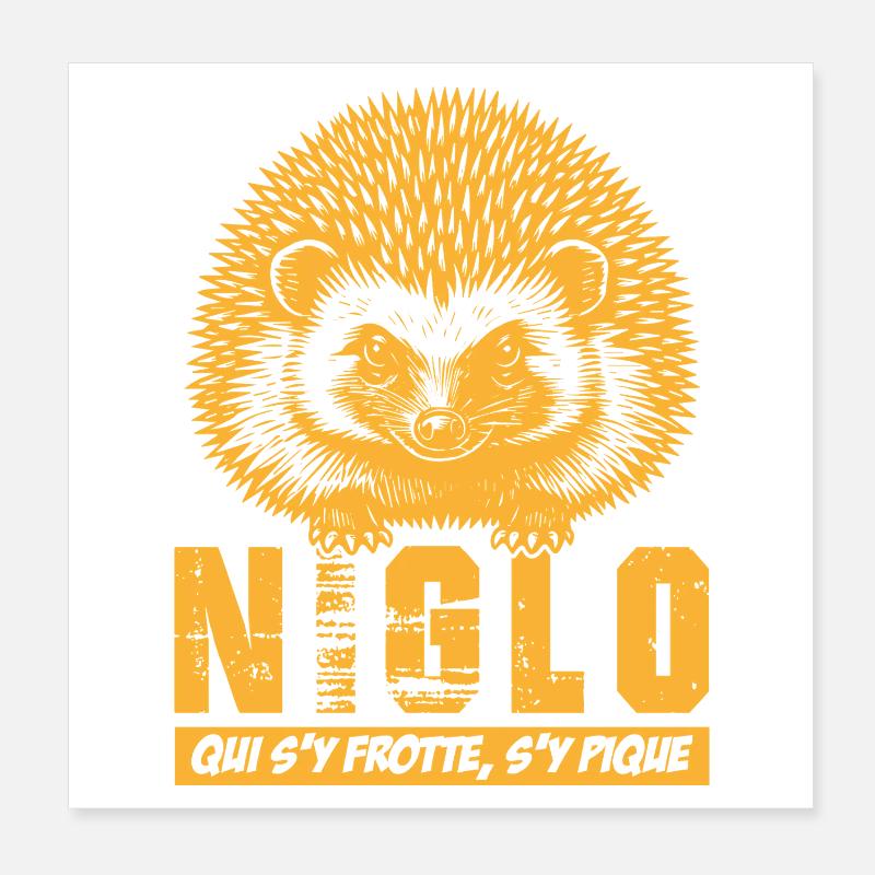 NIGLO - hedgehog, whoever rubs against it gets pricked Poster 8" x 8" (20x20 cm)