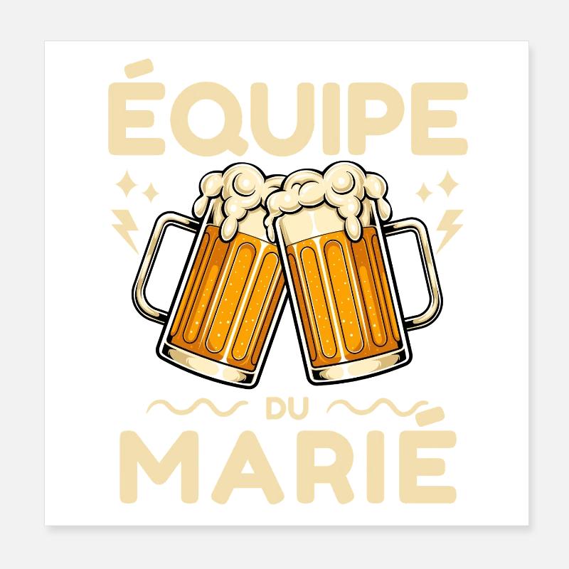 Team Married Bachelor Party Poster 8" x 8" (20x20 cm)