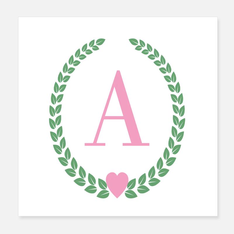Buchstabe A-Monogramm Poster 20x20 cm