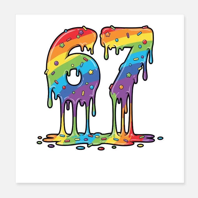 Célébration du mème Rainbow 67 Poster 20 x 20 cm
