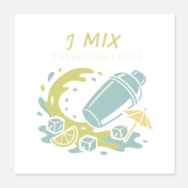 Shaker Stuck Mixologue débutant Poster 20 x 20 cm