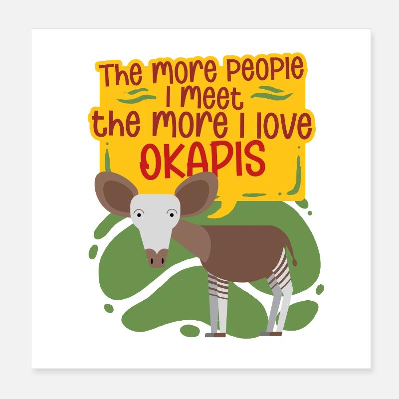 Okapi Animal Poster 20 x 20 cm
