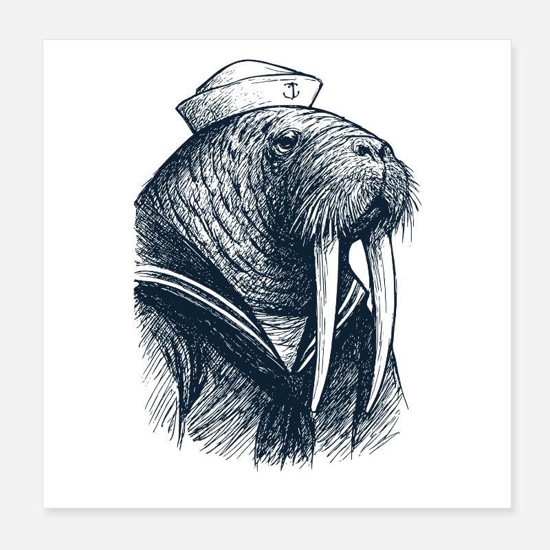 Capitaine morse Poster 20 x 20 cm
