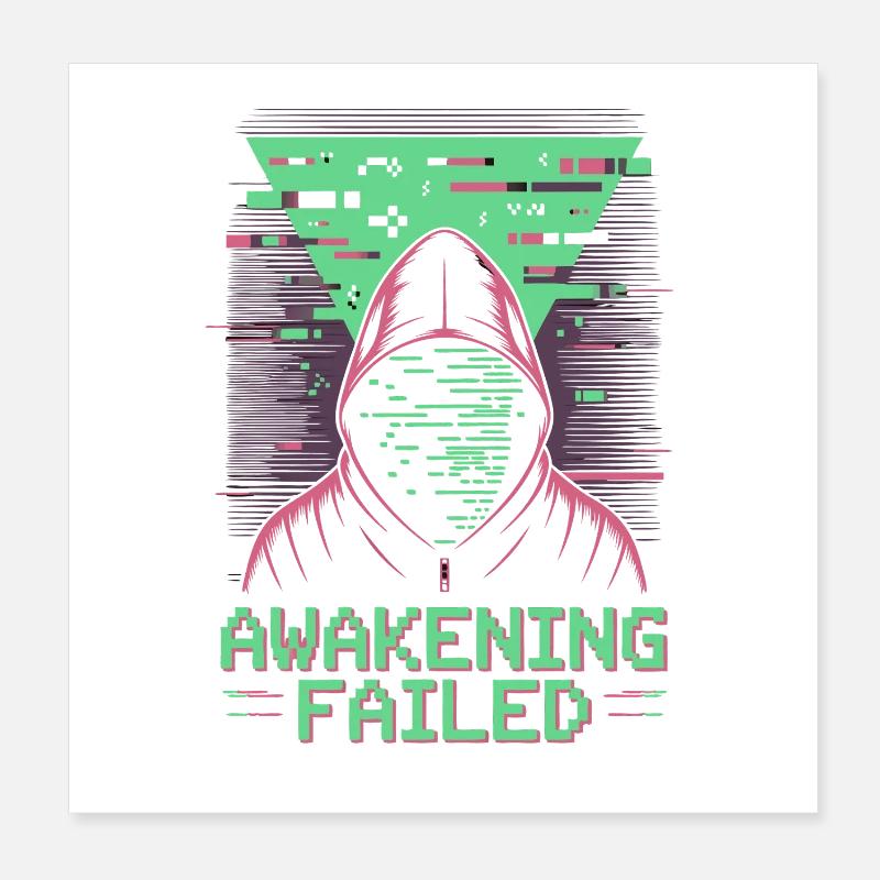 Éveil échoué dans un look rétro glitch Poster 20 x 20 cm