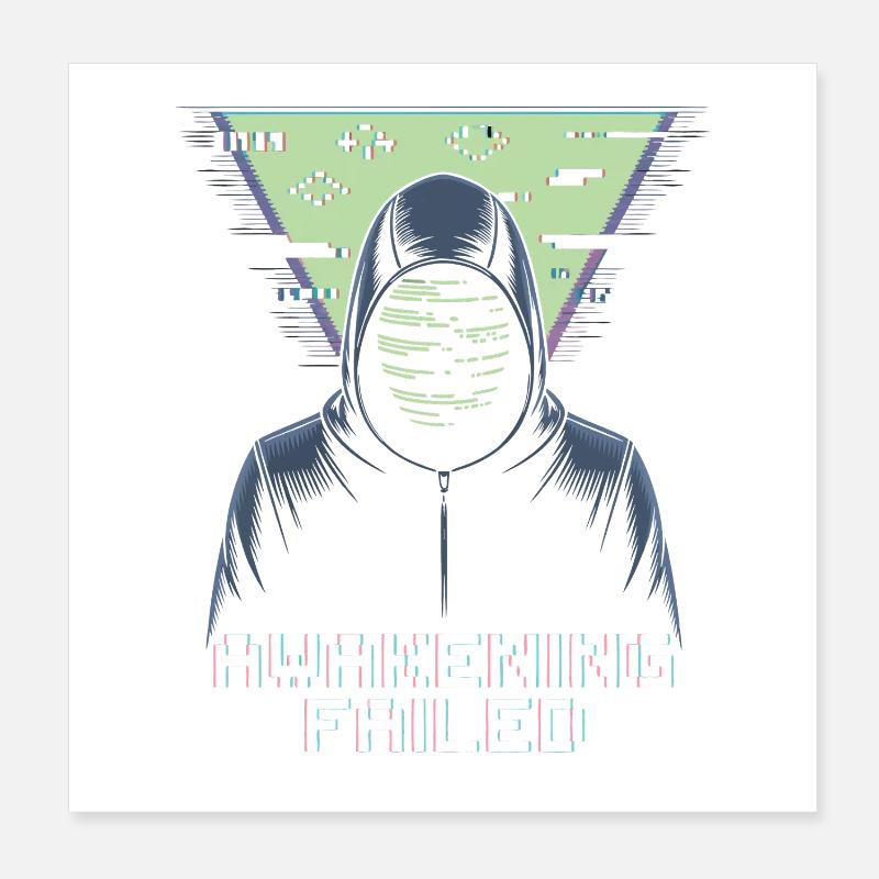 Éveil échoué – Bug cyber rétro Poster 20 x 20 cm