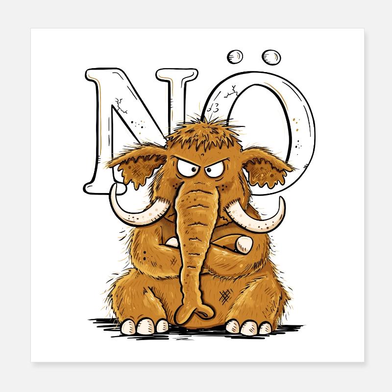 Non, Mammut Déclaration Non, juste Non, non Poster 20 x 20 cm