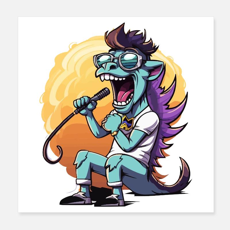 Sonnen-Stage-Drachen mit Mikro Poster 20x20 cm