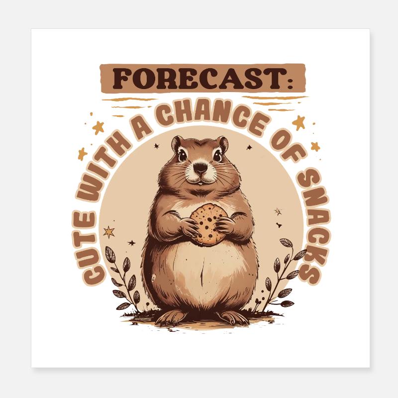 Marmotte du Jour sans fin Poster 20 x 20 cm