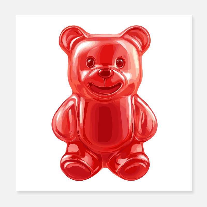 Blank rød vingummibjørn Poster 20x20 cm