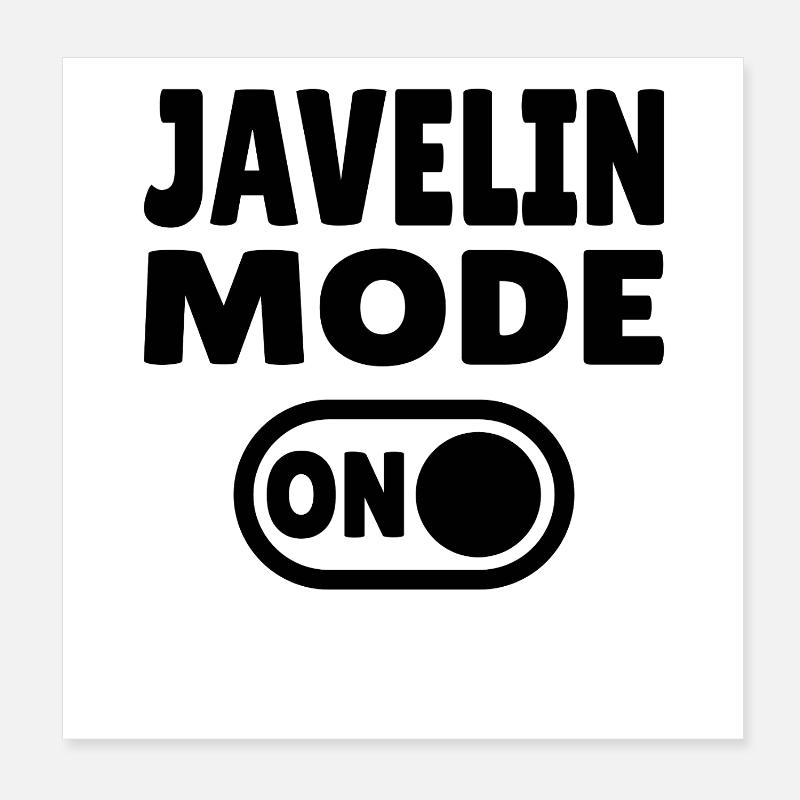 Mode Javelot ACTIVÉ - Lancer de Javelot Poster 20 x 20 cm