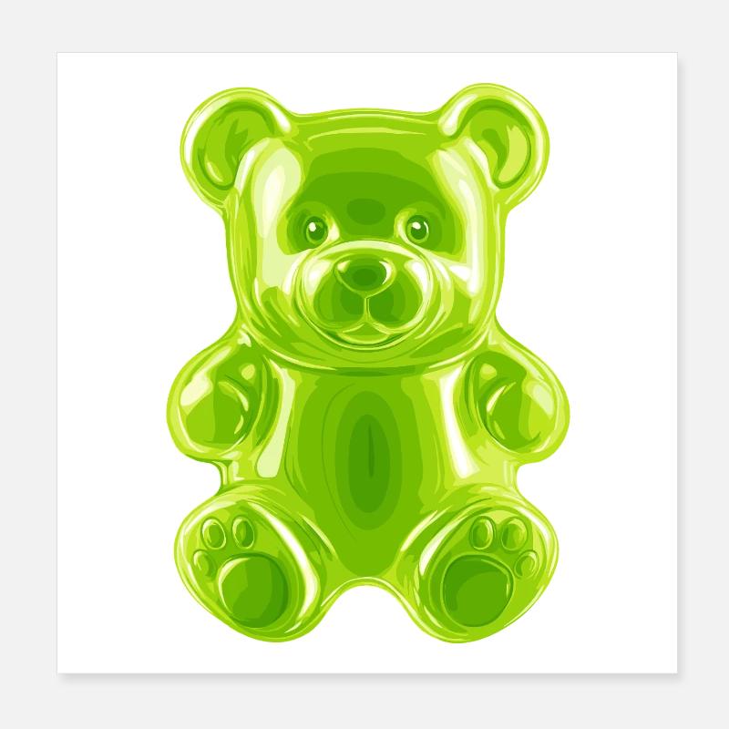 Ours en caoutchouc vert Poster 20 x 20 cm