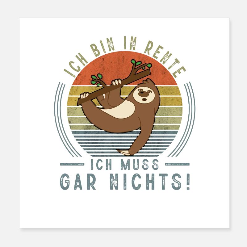 Rentner Ruhestand Geschenkidee Poster 20x20 cm