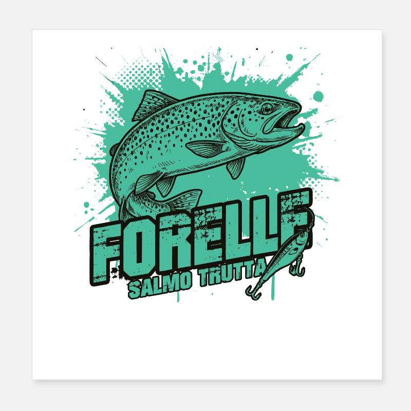 Trout – Beauty on the hook Poster 8" x 8" (20x20 cm)