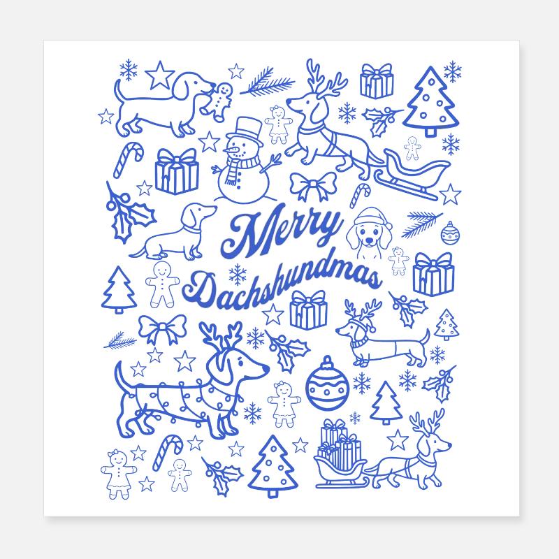 Joyeux teckels Poster 20 x 20 cm