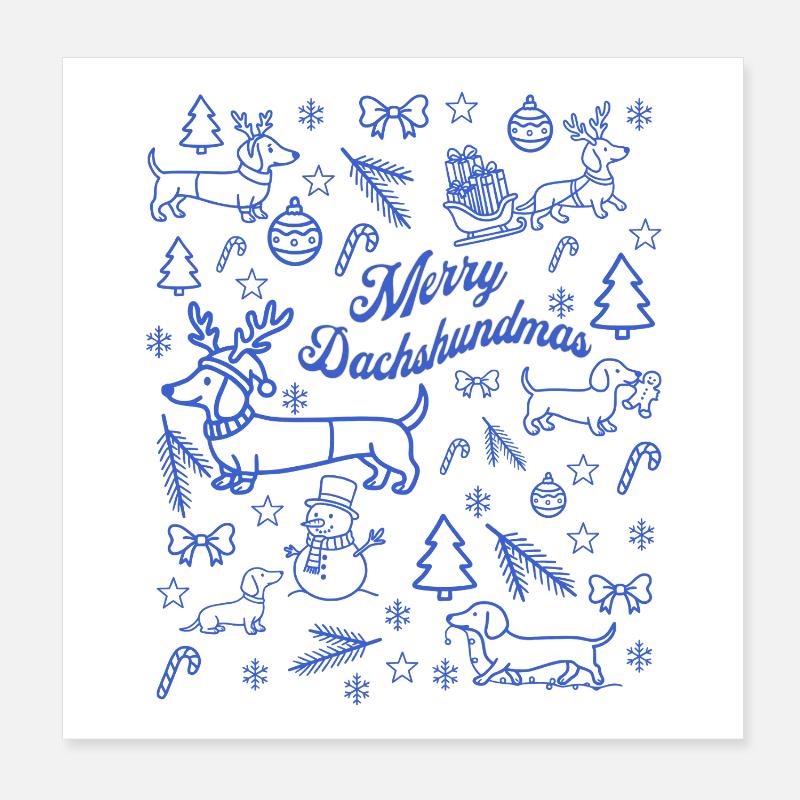 Patron de Noël Teckel Poster 20 x 20 cm