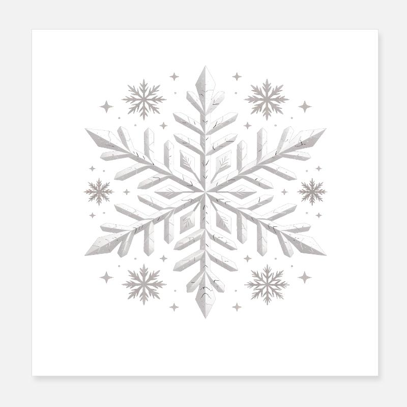 Large Elegant Snowflake Winter Poster 8" x 8" (20x20 cm)