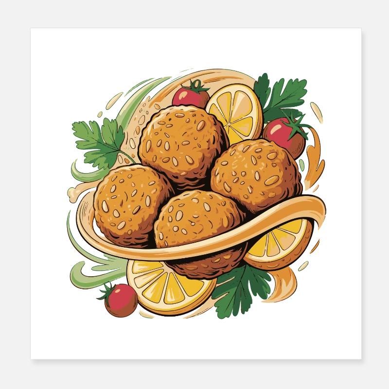 Croquettes croustillantes avec une note d’agrumes Poster 20 x 20 cm