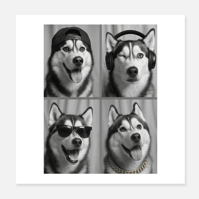 Husky Poster 8" x 8" (20x20 cm)