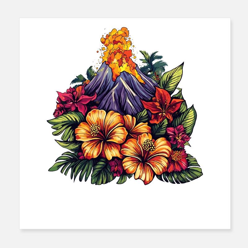 Île des Fleurs Volcaniques Poster 20 x 20 cm