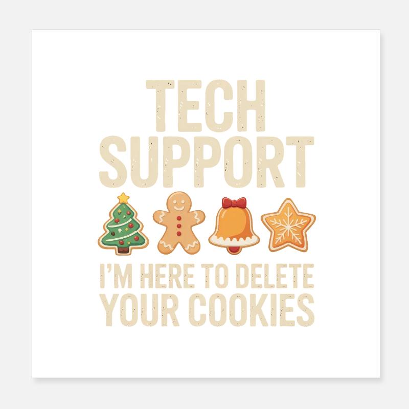 Badge Cookies Support Technique Poster 20 x 20 cm