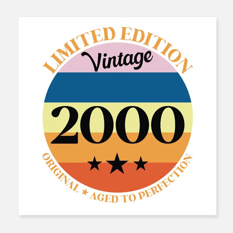 2000er Vintage-Geburtstagsgeschenk Poster 20x20 cm