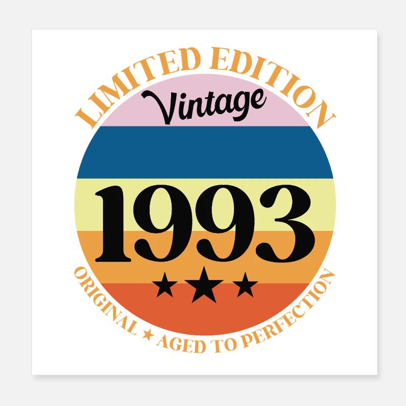 1993 Vintage Geburtstagsgeschenk 93 Poster 20x20 cm
