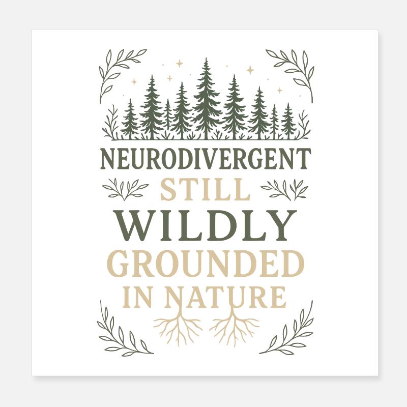 Introverti neurodivergent Poster 20 x 20 cm
