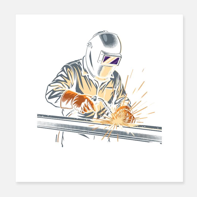 Welding Sparks I'D TACK THAT Poster 8" x 8" (20x20 cm)