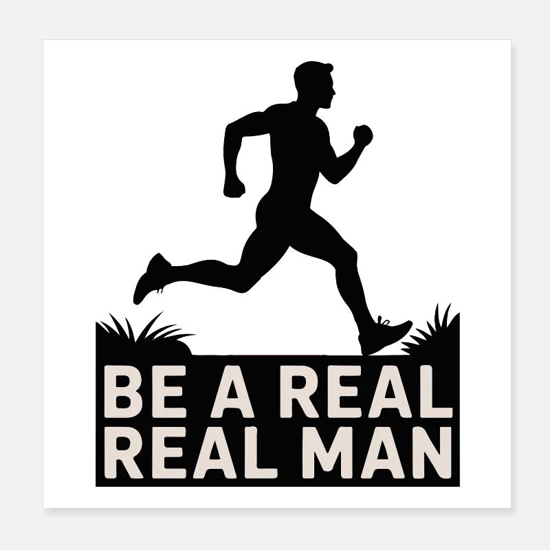Real Man Run: Bold Drive Poster 20x20 cm