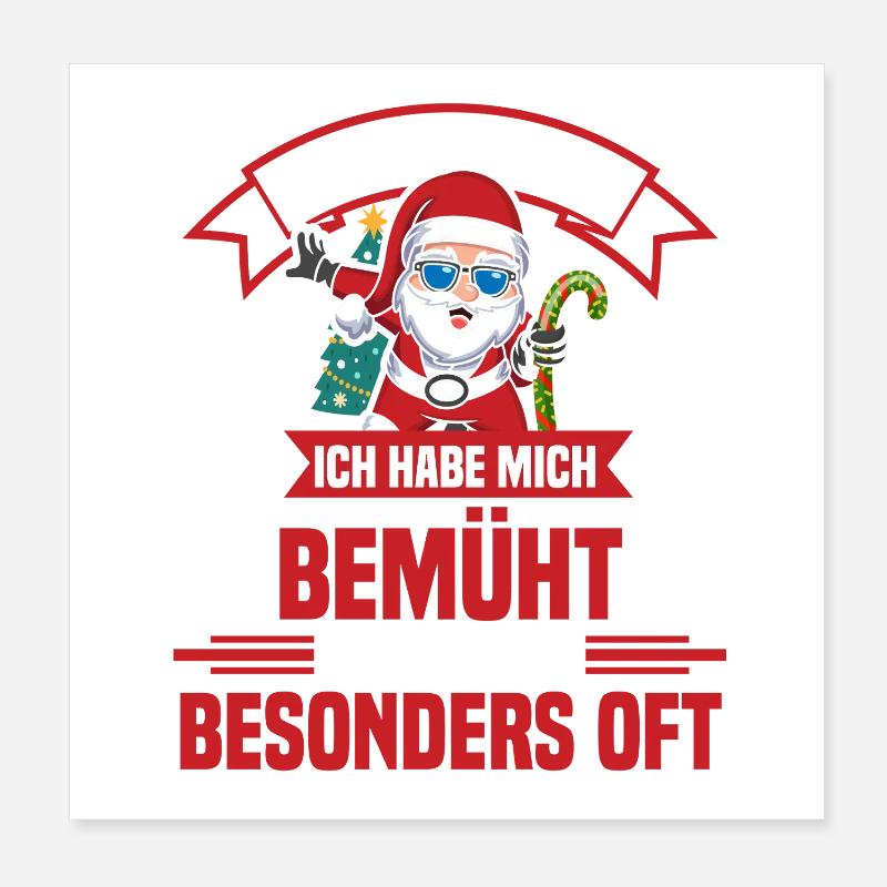 Weihnachtsmann Weihnachtszeit Unartig Weihnachts Poster 20x20 cm