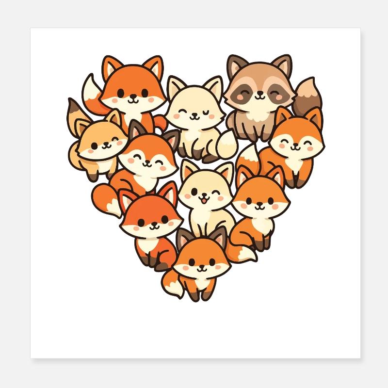 Fox Poster 8" x 8" (20x20 cm)