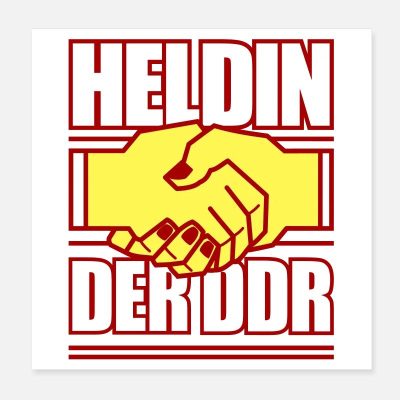 Heldin der DDR (Farben änderbar) Poster 20x20 cm