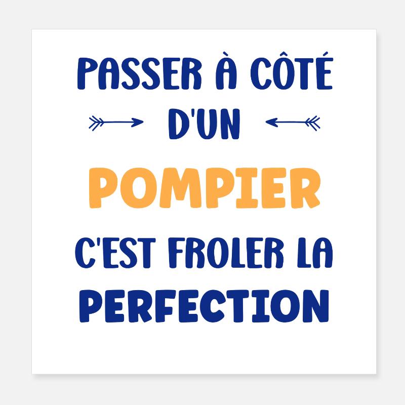 pompier Poster 20 x 20 cm