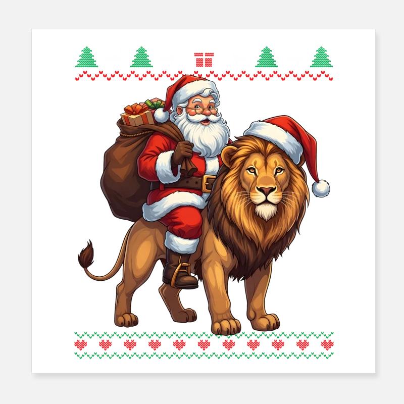 Pull de Noël Moche Amusant Père Noël Poster 20 x 20 cm