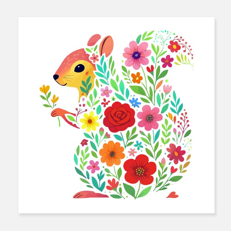 Eichhörnchen Poster 20x20 cm
