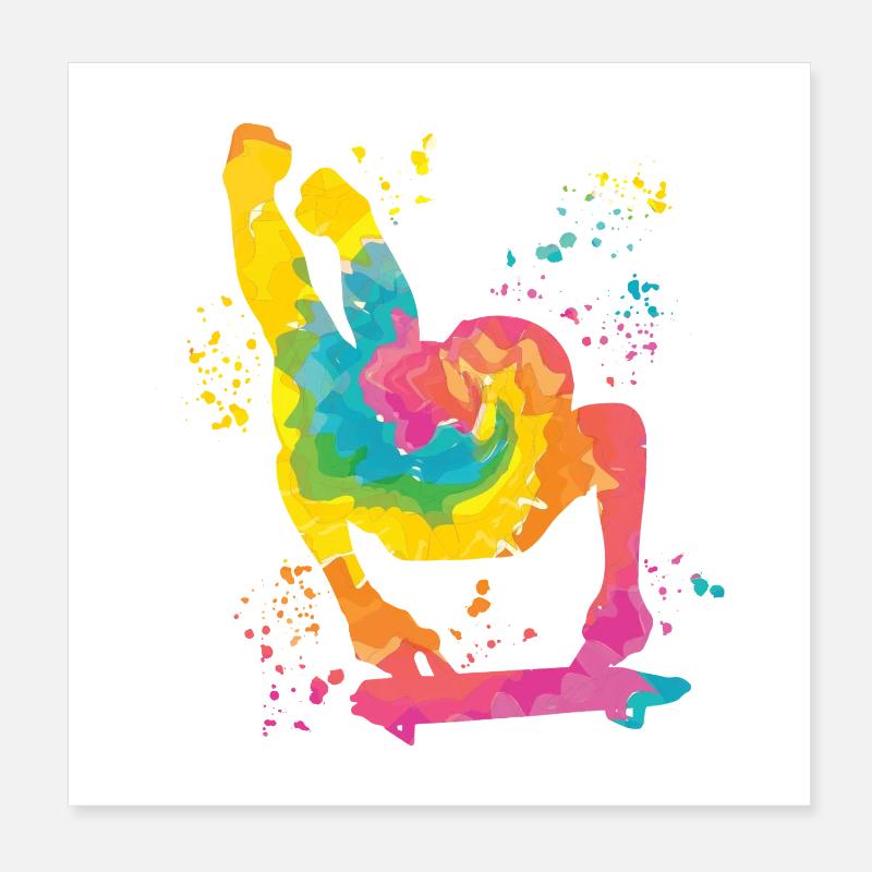Bobsleigh Squelette Luge d’Hiver Poster 20 x 20 cm