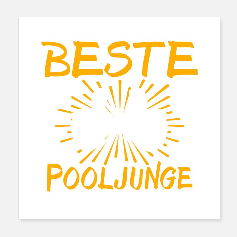 Pooljunge Geschenkidee Poster 20x20 cm