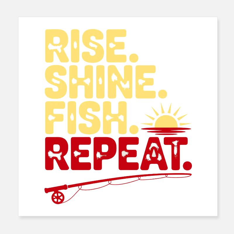 Répète Répète Éclate Brille Poisson Poster 20 x 20 cm