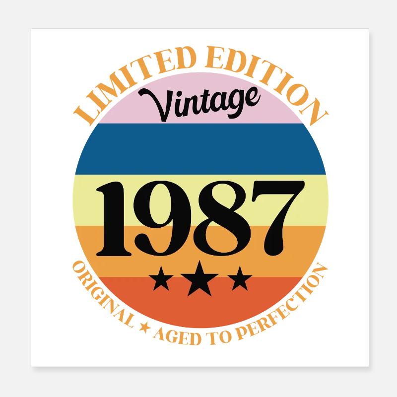 1987 Vintage Geburtstagsgeschenk 87 Poster 20x20 cm