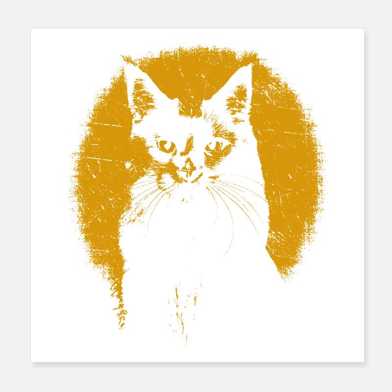 Chat silhouette  Poster 20 x 20 cm