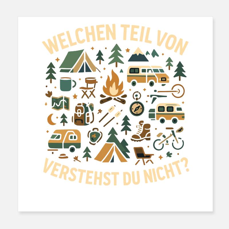 camping welchen teil verstehst, abenteuer spruch Poster 20x20 cm