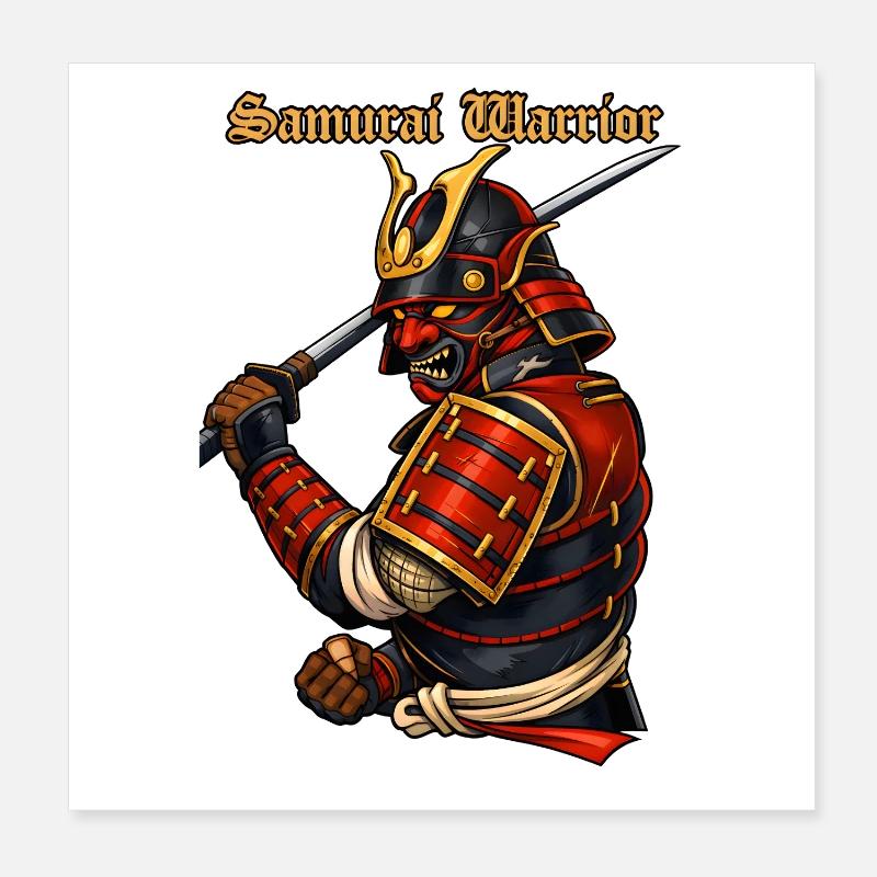 Samurai Warrior Japan Armor Conception Bushido Poster 20 x 20 cm