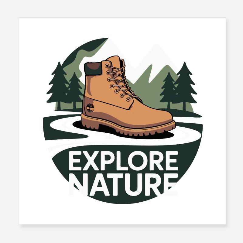 Entdecken Sie den Natur-Wanderschuh Poster 20x20 cm