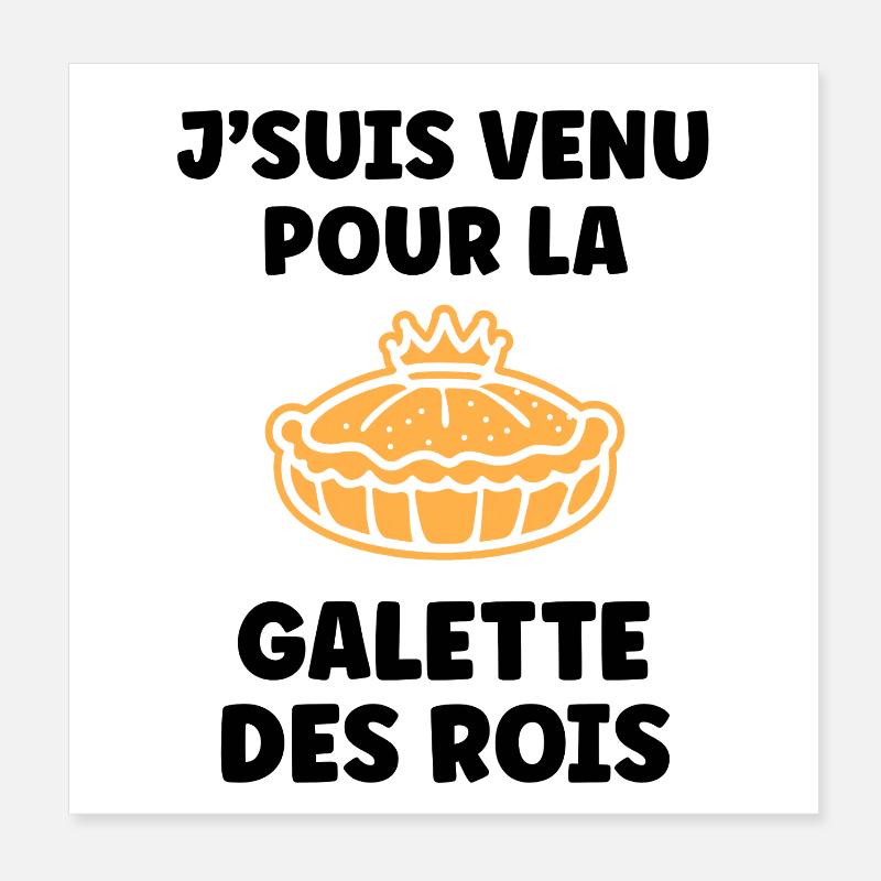 Humour galette des rois Poster 20 x 20 cm