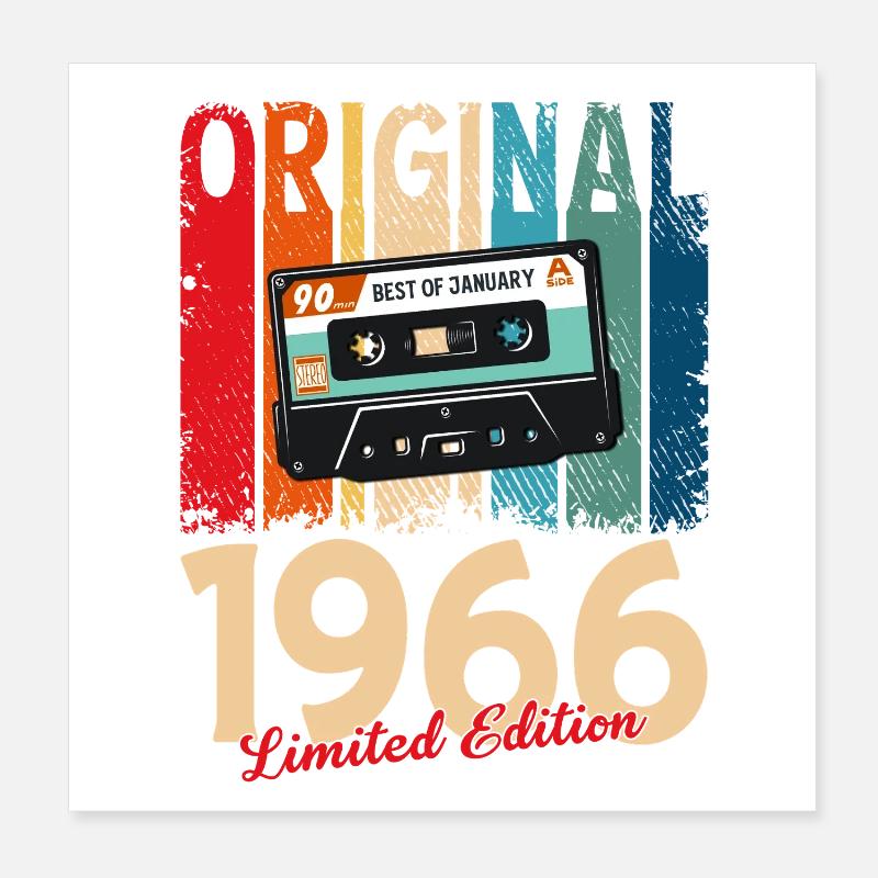 Cassette du 60e anniversaire janvier 1966 Poster 20 x 20 cm