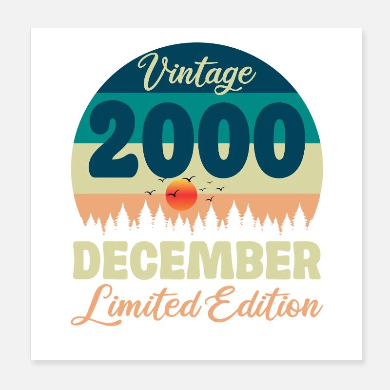 Geburtstag Dezember 2000 Geburtstagsgeschenk Poster 20x20 cm