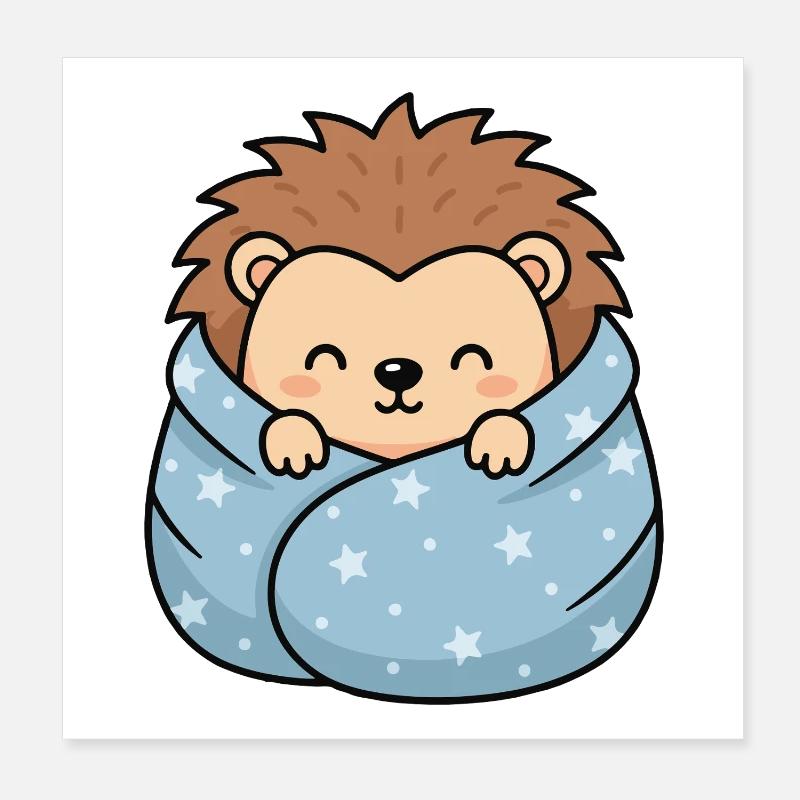 Sternen-Igel Kuscheln Poster 20x20 cm